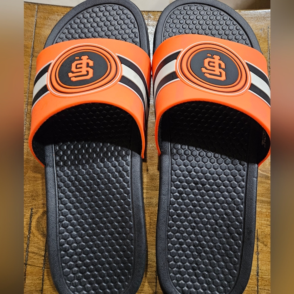 Orange and Black SFO GIANTS Slide Sandals Men's 11-12 EUC